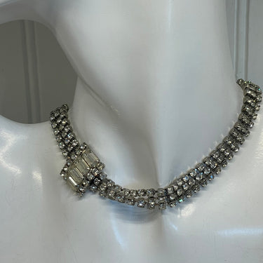 1950s 3 Row Rhinestone Collar Necklace Bloomers and Frocks
